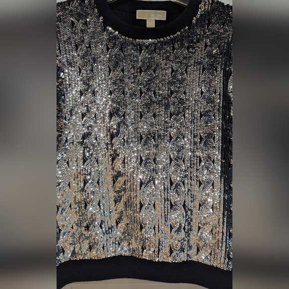 Michael Kors silver sequin sweater - Picture 4 of 6